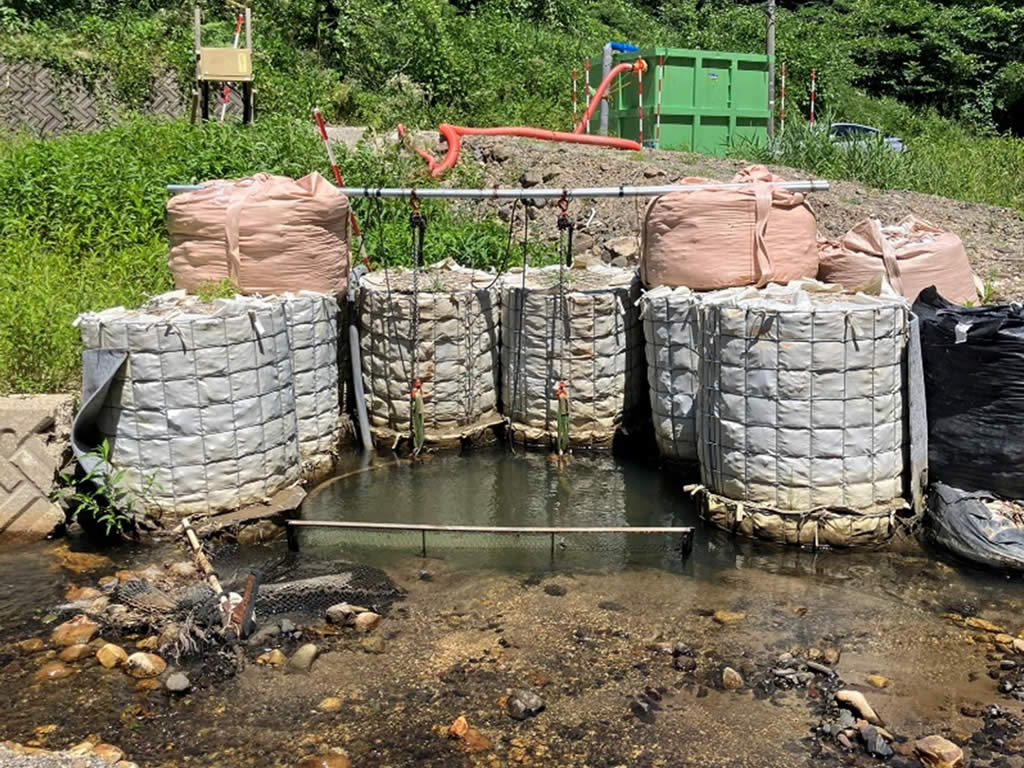 応急復旧した取水施設（能登半島復興関連）